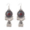 Ethnic Dangle Silver Alloy Jhumka Earrings - 3 Colors - [neshe.in]