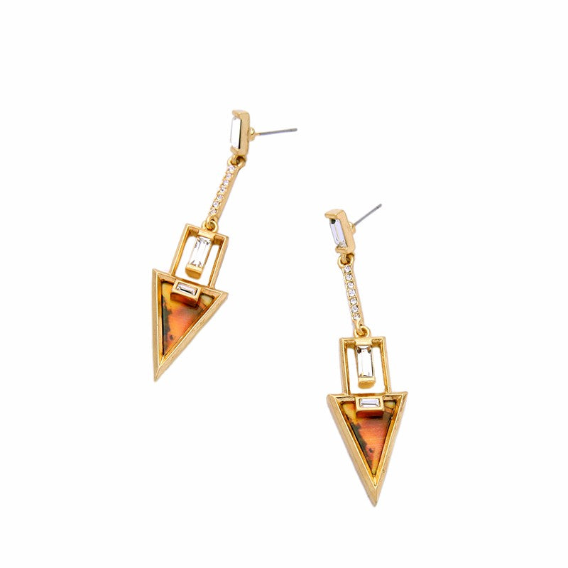 Alloy Vintage Geometric Triangle Dangle Earrings - [neshe.in]
