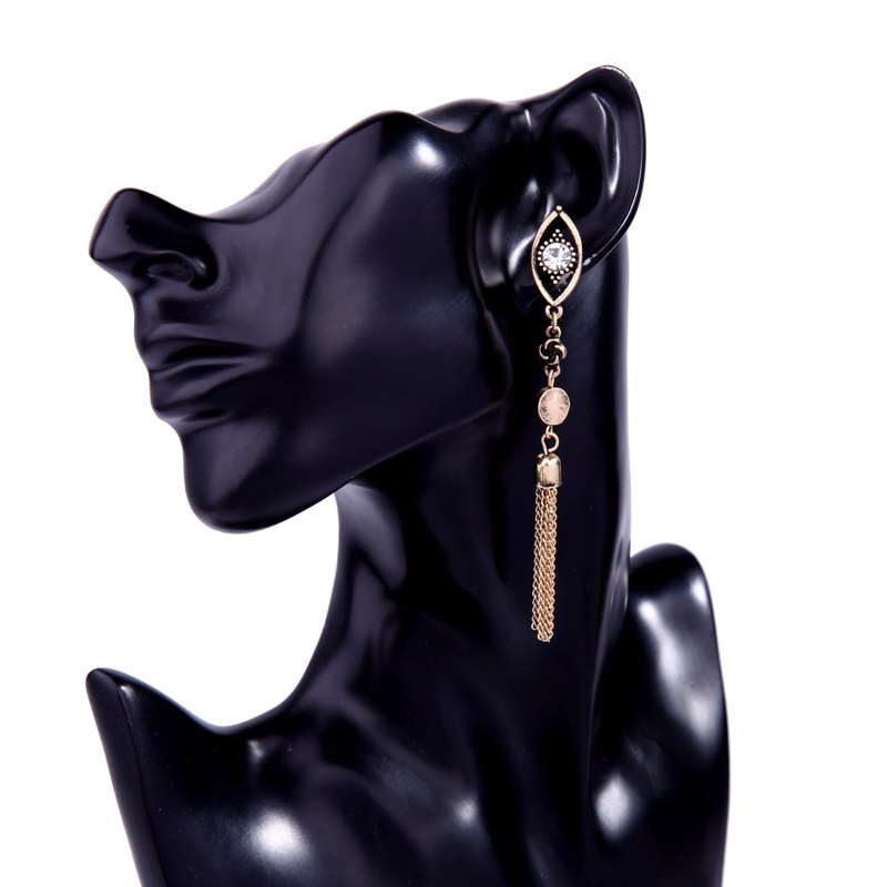 Long Link Chain Fringe Tassel Vintage Earrings - [neshe.in]