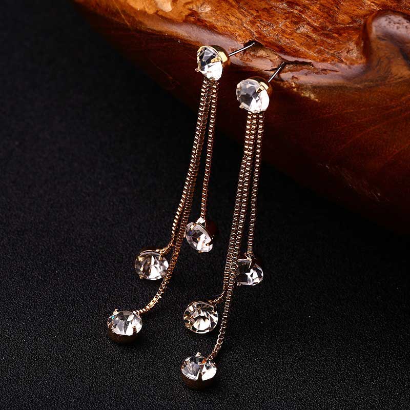 Fashion Drop Tassel Rhinestone Earrings - 3 Styles - [neshe.in]