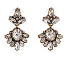 Vintage Geometric Water Drop Oval Crystal Drop Earrings - [neshe.in]