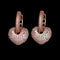 Heart Hoop AAA CZ Cubic Zirconia Convertible Earrings - 2 Colors - [neshe.in]