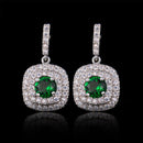 Classic Square Drop CZ Crystal Earrings - 4 Colors - [neshe.in]