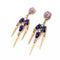 Purple Flower Stud Earring Elegant Dangle Earring - [neshe.in]