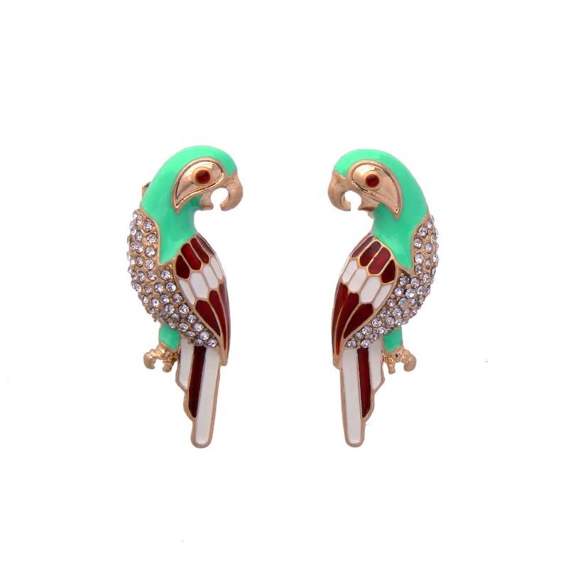 Cute Enamel Parrot Stylish Stud Earrings - [neshe.in]