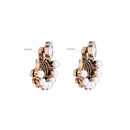 Crystal Pearl Fan Shape Jacket 2 in 1 Convertible Earrings - [neshe.in]