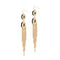 Metal Tassel Wood Hoops Long Statement Drop Earrings - [neshe.in]