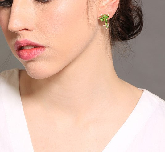 Cute Green Enamel Frog Stud Earring - [neshe.in]