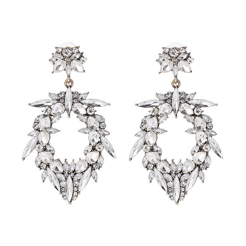 Trendy Crystal Oval Glimmer Earrings - 2 Colors - [neshe.in]