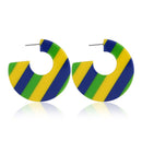 Stylish Stripe Acrylic Hoop Earring - 3 Styles - [neshe.in]