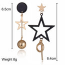 Geometric Asymmetrical Star Metal Tassel Drop Earrings - [neshe.in]
