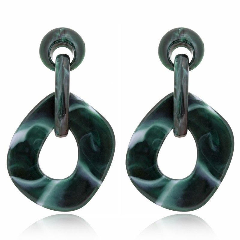 Hot Long Geometric Irregular Acrylic Drop Earrings - 4 Colors - [neshe.in]