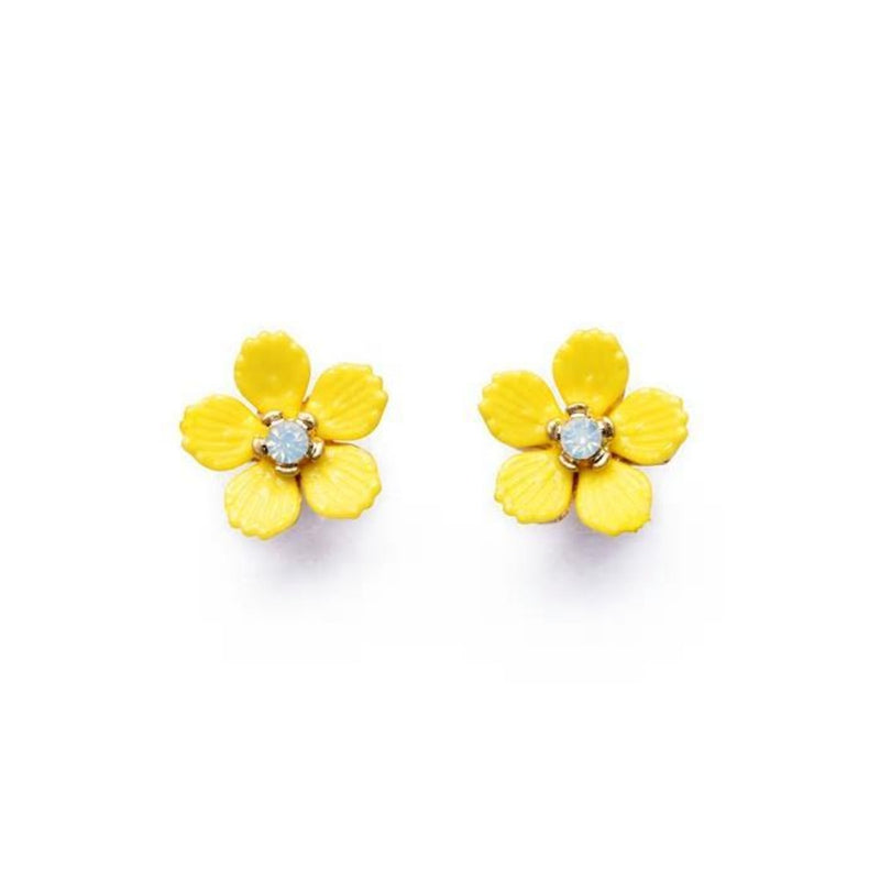 Radiant Yellow Gold Flower Drop Earrings