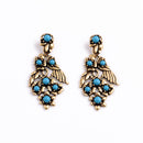 Blue Resin Stone Pendant Women Vintage Earrings - [neshe.in]