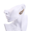 Antique Gold Color Crystal Wings Stud Earrings - [neshe.in]