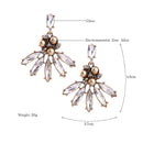 Crystal Flower shape dangle drop earring - [neshe.in]