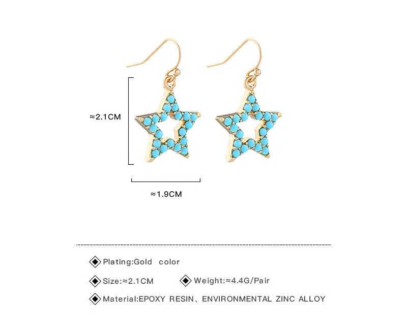 Resin Star Pentagram Dangle Earrings Cute Fashion - [neshe.in]