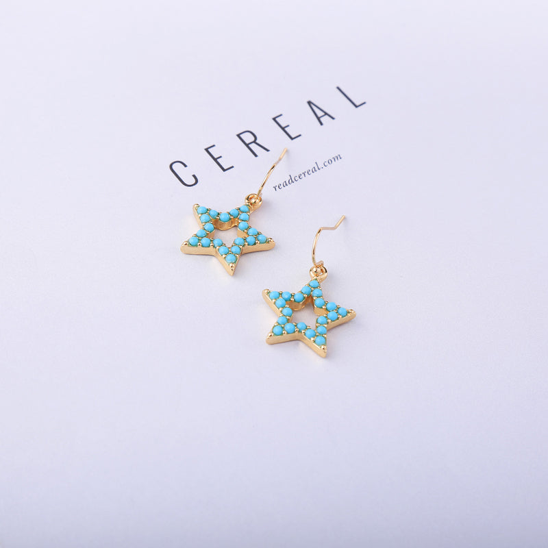 Resin Star Pentagram Dangle Earrings Cute Fashion - [neshe.in]