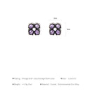 Purple Crystal Flower Stud Earrings - [neshe.in]