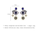 Blue Crystal Eye Stars Drop Earrings - [neshe.in]