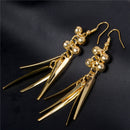 Golden Balls & Leaves Drop Dangle Earrings - [neshe.in]