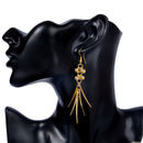 Golden Balls & Leaves Drop Dangle Earrings - [neshe.in]