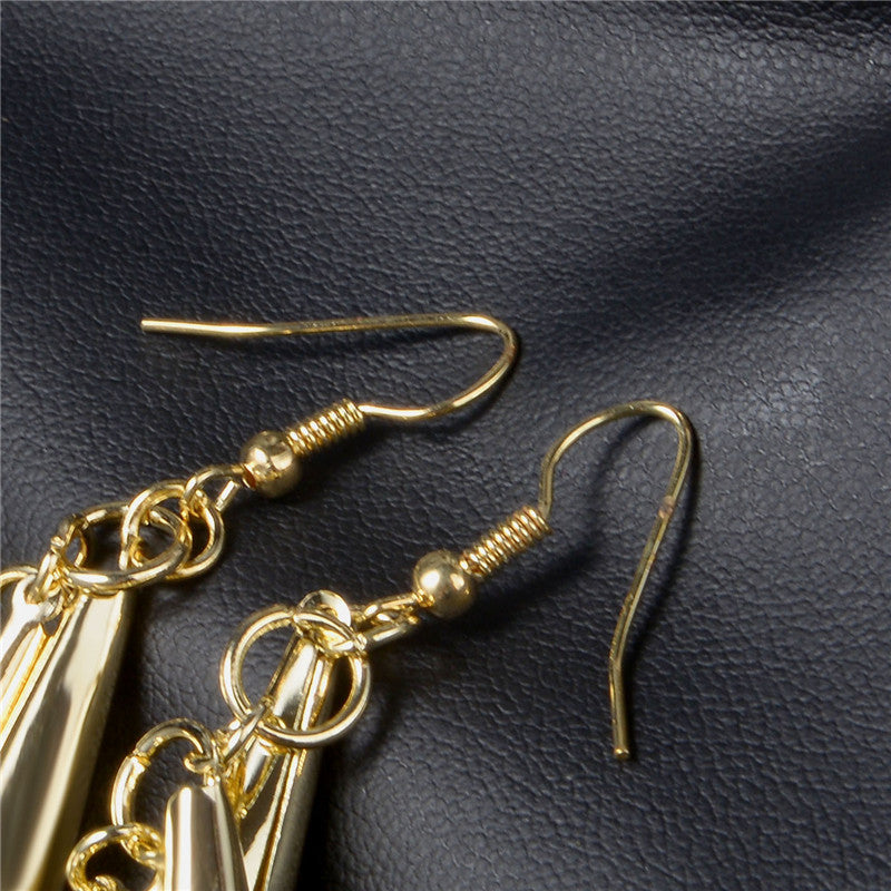 Golden Horns Dangle Drop Party Earrings - [neshe.in]