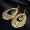 Golden Oval Teardrop Shape Dangle Drop Party Earrings - [neshe.in]