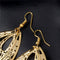 Golden Oval Teardrop Shape Dangle Drop Party Earrings - [neshe.in]