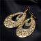 Golden Oval Teardrop Shape Dangle Drop Party Earrings - [neshe.in]