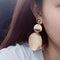 Round Double Layer Golden Metal Earrings - [neshe.in]
