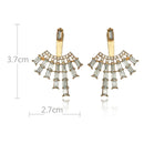 Luxury Elegant Geometric Crystal Jacket Style Earrings - [neshe.in]