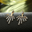 Luxury Elegant Geometric Crystal Jacket Style Earrings - [neshe.in]