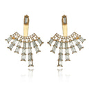 Luxury Elegant Geometric Crystal Jacket Style Earrings - [neshe.in]