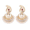 Imitation Pearl Ethnic Gold Pearl Jhumka Dangle Drop Earrings - [neshe.in]