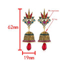 Ethnic Colorful Crystal Jhumka Drop Earrings - 2 Colors - [neshe.in]