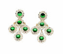 Green Star Gem Trendy Vintage Crystal Statement Earrings - [neshe.in]