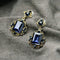 Rectangle Blue Dark Crystal Party  Earrings For Women - [neshe.in]