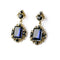Rectangle Blue Dark Crystal Party  Earrings For Women - [neshe.in]