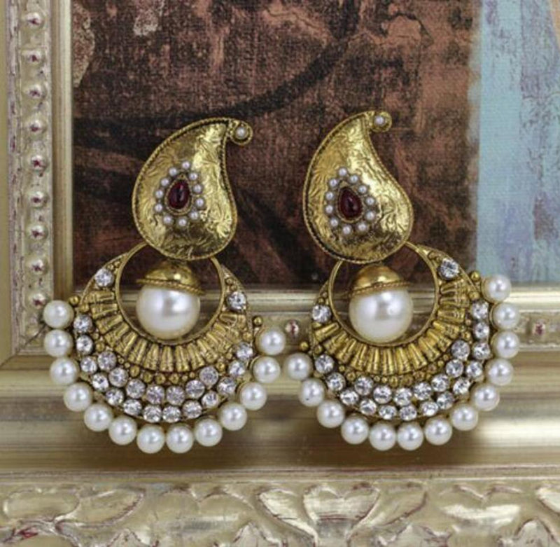 10k White Gold Pave set Vintage Antique Style Drop Dange Shape Flower  Earrings by RG&D
