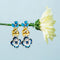 Trendy Enamel Metal Three Color Flower Drop Earrings - [neshe.in]