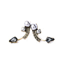 Simulated Pearl Crystal Stylish Drop Stud Earring - [neshe.in]
