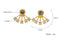 Fan Shape Antique Golden Crystal Jacket Style Stud Earring - [neshe.in]