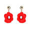 Red Acrylic Flower Floral Earring - [neshe.in]