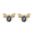 Blue Crystal Insect Stud Party Earrings - [neshe.in]