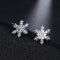 Stylish Snow Flake CZ Crystal Stud Earring - [neshe.in]