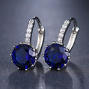 CZ Round Crystal Stud Drop Earrings - 8 Colors - [neshe.in]