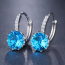 CZ Round Crystal Stud Drop Earrings - 8 Colors - [neshe.in]