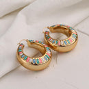 Romantic Resin Chunky Candy Color Golden Big Round Earring - [neshe.in]