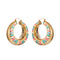 Romantic Resin Chunky Candy Color Golden Big Round Earring - [neshe.in]